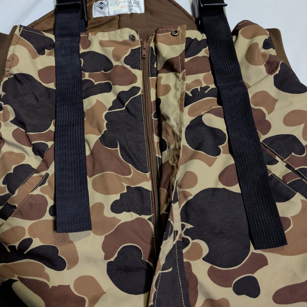 Vintage Columbia Sportswear Bibs Mens Size M Camo Insulated Hunting Overalls - Picture 6 of 13